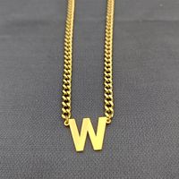 Simple Style Classic Style Letter 304 Stainless Steel Hollow Out Men's Pendant Necklace sku image 22
