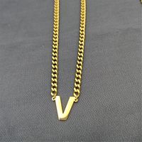 Simple Style Classic Style Letter 304 Stainless Steel Hollow Out Men's Pendant Necklace sku image 21