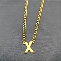 Simple Style Classic Style Letter 304 Stainless Steel Hollow Out Men's Pendant Necklace sku image 23