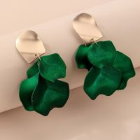 1 Pair Elegant Luxurious Leaf Arylic Alloy Drop Earrings sku image 2