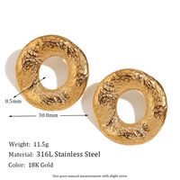 1 Pair Vintage Style Simple Style Irregular Solid Color Plating Stainless Steel 18k Gold Plated Drop Earrings sku image 9