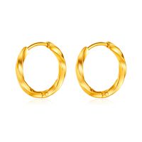 1 Pair Casual Modern Style Spiral Stripe Irregular Metal Stainless Steel Hoop Earrings sku image 2