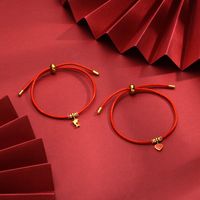 Wholesale Jewelry Romantic Simple Style Dolphin Heart Shape 201 Stainless Steel Leather Plating Bracelets main image 4