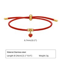 Wholesale Jewelry Romantic Simple Style Dolphin Heart Shape 201 Stainless Steel Leather Plating Bracelets main image 2