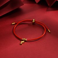 Wholesale Jewelry Romantic Simple Style Dolphin Heart Shape 201 Stainless Steel Leather Plating Bracelets sku image 1