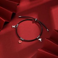 Wholesale Jewelry Romantic Simple Style Dolphin Heart Shape 201 Stainless Steel Leather Plating Bracelets main image 7