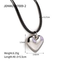 Ig Style Heart Shape Stainless Steel Plating 18k Gold Plated Pendant Necklace sku image 1
