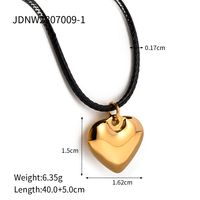 Ig-stil Herzform Rostfreier Stahl Überzug 18 Karat Vergoldet Halskette Mit Anhänger sku image 2
