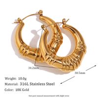 1 Pair Vintage Style Simple Style Irregular Solid Color Plating Stainless Steel 18k Gold Plated Drop Earrings sku image 26