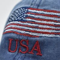 Unisex Hip-hop Retro Streetwear American Flag Curved Eaves Baseball Cap main image 3