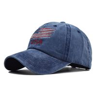 Unisex Hip-hop Retro Streetwear American Flag Curved Eaves Baseball Cap sku image 1