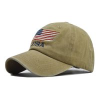 Unisex Hip-hop Retro Streetwear American Flag Curved Eaves Baseball Cap sku image 2