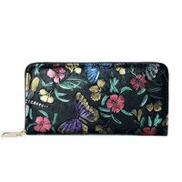 Women's Flower Pu Leather Zipper Wallets sku image 4