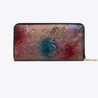 Women's Flower Pu Leather Zipper Wallets sku image 7