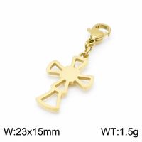 1 Piece Stainless Steel 18K Gold Plated Cross Skull sku image 14