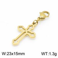1 Piece Stainless Steel 18K Gold Plated Cross Skull sku image 15