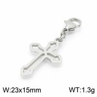 1 Piece Stainless Steel 18K Gold Plated Cross Skull sku image 6