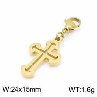 1 Piece Stainless Steel 18K Gold Plated Cross Skull sku image 16