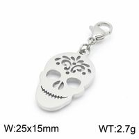 1 Piece Stainless Steel 18K Gold Plated Cross Skull sku image 8