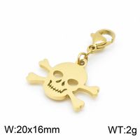 1 Piece Stainless Steel 18K Gold Plated Cross Skull sku image 18