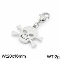 1 Piece Stainless Steel 18K Gold Plated Cross Skull sku image 9