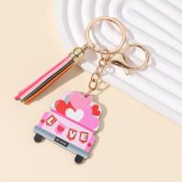 Cute Letter Heart Shape Wood Valentine's Day Women's Keychain main image 4