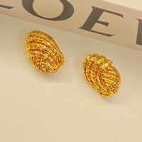 1 Pair IG Style Retro Geometric Plating Stainless Steel 18K Gold Plated Ear Studs main image 3
