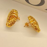 1 Pair IG Style Retro Geometric Plating Stainless Steel 18K Gold Plated Ear Studs main image 4