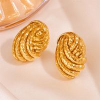 1 Pair IG Style Retro Geometric Plating Stainless Steel 18K Gold Plated Ear Studs main image 1