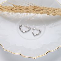 1 Pair Simple Style Commute Heart Shape Sterling Silver Earrings main image 10