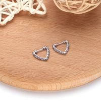 1 Pair Simple Style Commute Heart Shape Sterling Silver Earrings main image 8