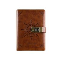 1 Piece Solid Color Class Learning Pu Leather Retro Notebook sku image 3