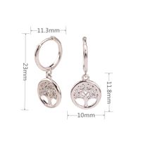 1 Pair Basic Classic Style Geometric Tree Inlay Sterling Silver Zircon Drop Earrings main image 3