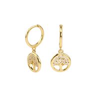 1 Pair Basic Classic Style Geometric Tree Inlay Sterling Silver Zircon Drop Earrings main image 1