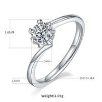 Classical Wedding Solid Color Sterling Silver Hollow Out Moissanite Rhodium Plated Silver Plated Rings main image 2