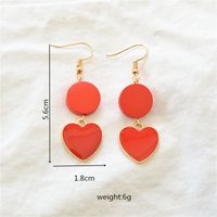 1 Par Romántico Estilo Clásico Ronda Forma De Corazón Esmalte Enchapado Aleación Cuentas De Madera Metal Chapado En Oro Pendientes De Gota main image 5