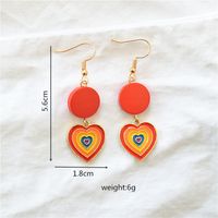 1 Pair Romantic Classic Style Round Heart Shape Enamel Plating Alloy Wooden Beads Metal Gold Plated Drop Earrings main image 2