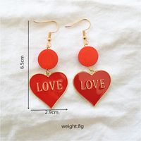 1 Pair Romantic Classic Style Round Heart Shape Enamel Plating Alloy Wooden Beads Metal Gold Plated Drop Earrings main image 3