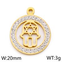 1 Pieza Acero Inoxidable Diamantes De Imitación Chapados en oro de 18k Mano sku image 2