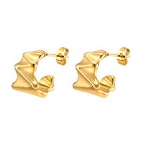 1 Pair Simple Style Solid Color Plating 201 Stainless Steel Gold Plated Ear Studs main image 6