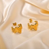 1 Pair Simple Style Solid Color Plating 201 Stainless Steel Gold Plated Ear Studs main image 1