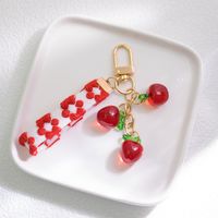 Cute Sweet  Strawberry Arylic Bag Pendant Keychain sku image 1