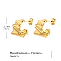1 Pair Simple Style Solid Color Plating 201 Stainless Steel Gold Plated Ear Studs sku image 1