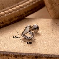 1 Piece Ear Cartilage Rings & Studs Simple Style Korean Style Star Heart Shape Pure Titanium Plating Inlay Zircon sku image 12