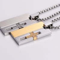 304 Stainless Steel 18K Gold Plated Streetwear Plating Inlay Cross main image 6
