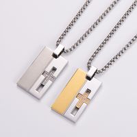 304 Stainless Steel 18K Gold Plated Streetwear Plating Inlay Cross main image 4
