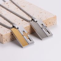 304 Stainless Steel 18K Gold Plated Streetwear Plating Inlay Cross main image 8