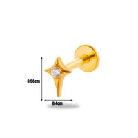 1 Piece Ear Cartilage Rings & Studs Simple Style Korean Style Star Heart Shape Pure Titanium Plating Inlay Zircon sku image 2