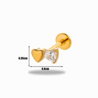 1 Piece Ear Cartilage Rings & Studs Simple Style Korean Style Star Heart Shape Pure Titanium Plating Inlay Zircon sku image 5