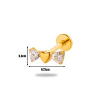 1 Piece Ear Cartilage Rings & Studs Simple Style Korean Style Star Heart Shape Pure Titanium Plating Inlay Zircon sku image 8